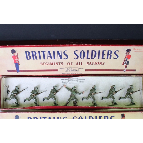 316 - Four boxed Britains ' Regiments Of All Nations ' metal figure sets to include No. 1613 British Infan... 