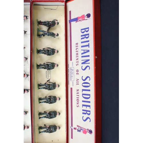 316 - Four boxed Britains ' Regiments Of All Nations ' metal figure sets to include No. 1613 British Infan... 