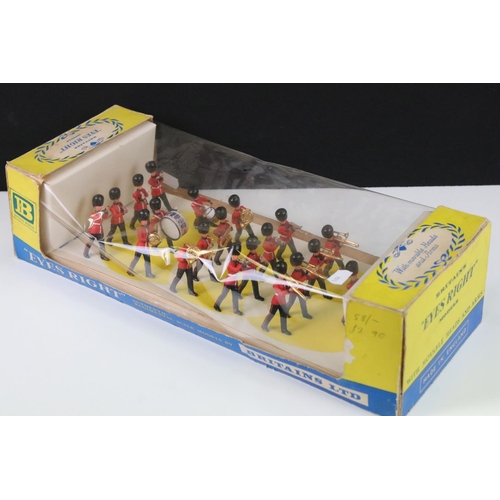 318 - Two boxed Britains 'Eyes Right' plastic figure sets to include 7244 Full Band Of The Scots Guards (o... 