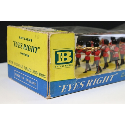 318 - Two boxed Britains 'Eyes Right' plastic figure sets to include 7244 Full Band Of The Scots Guards (o... 