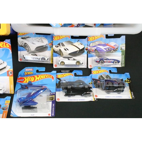 1215 - Around 125 carded Mattel Hot Wheels diecast models, overall ex (two boxes)