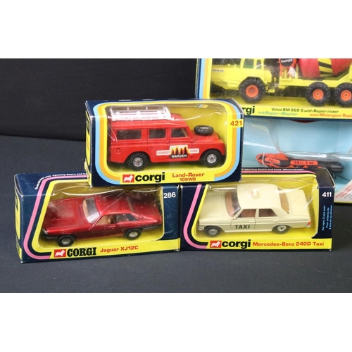 1222 - 15 Boxed Corgi diecast models to include 329 Opel Senator, 338 Rover 3500, 321 Porsche 924, 1156 Vol... 