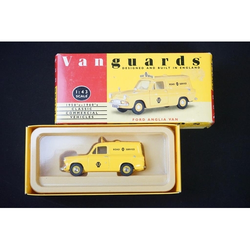 1165A - Ten boxed Vanguards 1:43 scale diecast models to include VA 07202 45th Anniversary ltd edn, VA02108,... 