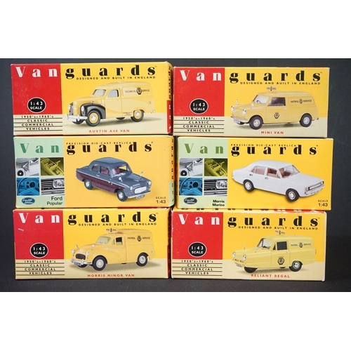 1165A - Ten boxed Vanguards 1:43 scale diecast models to include VA 07202 45th Anniversary ltd edn, VA02108,... 