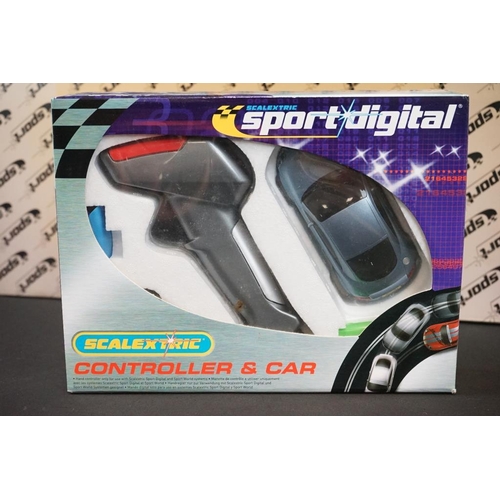 302 - Four boxed Scalextric Digital Sport items to include cased C2706D A1 Grand Prix Team GB slot car, C7... 