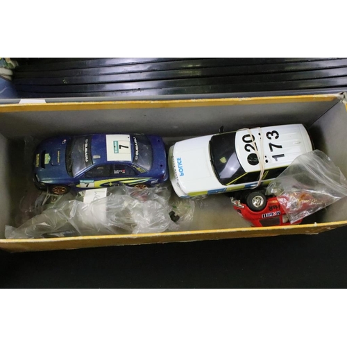 301 - Quantity of Scalextric to include 4 x slot cars, track and trackside accessories