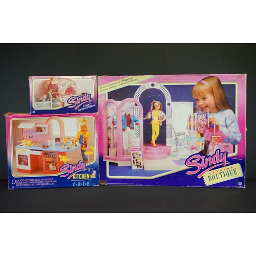 Sindy Three boxed Hasbro Sindy sets to include Fashion Boutique 8772 Kitchen Cafe 8733 and Lu