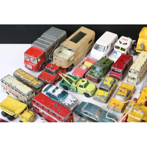 1264A - Around 65 mid 20th C onwards play worn diecast models to include Triang Spot-On, Matchbox, Lone Star... 