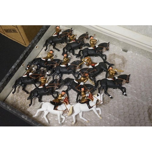 312A - Large collection of around 400 assorted Britains plastic mounted military figures to include Lifegua... 