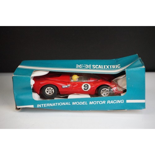 295 - Nine boxed / cased Scalextric slot cars to include c051 brm p160, c28 Renault Alpine, C4 Electra, C2... 