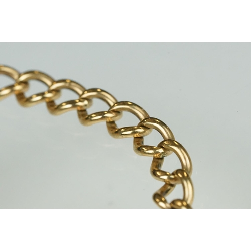 103 - 9ct yellow gold curb link WWII identity anklet: Teresa Macmillan, 10 Victoria Square, Bristol 8