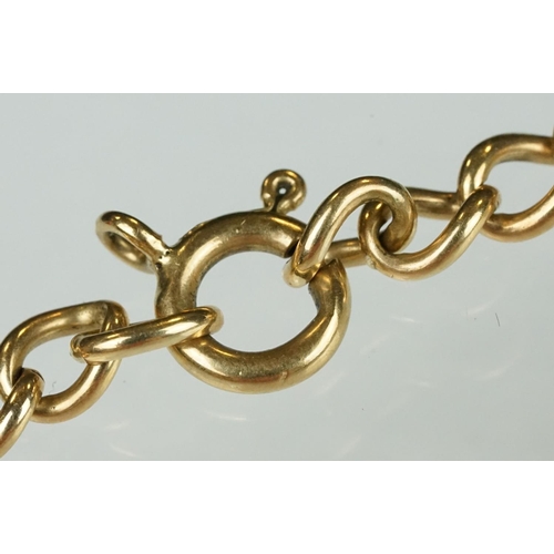 103 - 9ct yellow gold curb link WWII identity anklet: Teresa Macmillan, 10 Victoria Square, Bristol 8