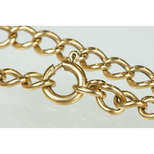 103 - 9ct yellow gold curb link WWII identity anklet: Teresa Macmillan, 10 Victoria Square, Bristol 8