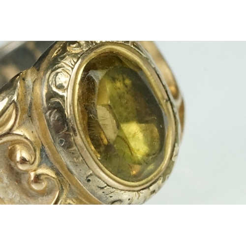 151 - 9ct gold hallmarked signet ring having a square head (hallmarked London 1968, size Q), a ring mount ... 