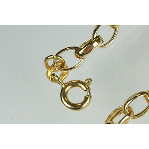 196 - 9ct gold hallmarked bracelet having faceted oval chain links and a spring ring clasp (hallmarked Bir... 