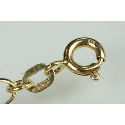 196 - 9ct gold hallmarked bracelet having faceted oval chain links and a spring ring clasp (hallmarked Bir... 