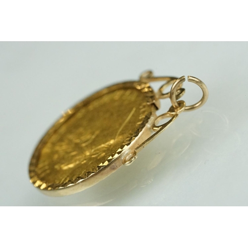 67 - George III half guinea coin pendant, the half guinea dated 1817, shield back, yellow metal mount