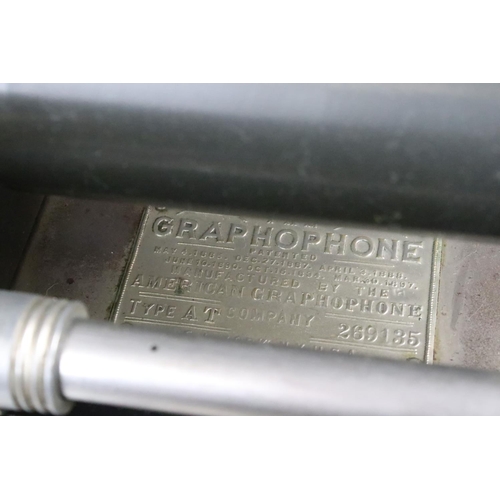 126 - 'The Graphophone' early 20th century Columbia Phonograph, Type AT, no. 269135, oak cased, with lid, ... 