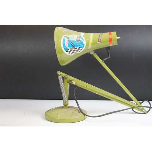 180 - Herbert Terry & Sons Ltd mid 20th C green enamel anglepoise desk lamp, model 90; together with a fur... 