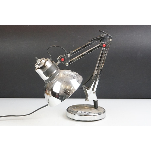 180 - Herbert Terry & Sons Ltd mid 20th C green enamel anglepoise desk lamp, model 90; together with a fur... 