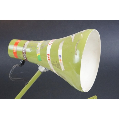 180 - Herbert Terry & Sons Ltd mid 20th C green enamel anglepoise desk lamp, model 90; together with a fur... 