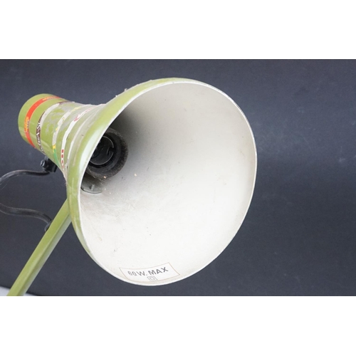 180 - Herbert Terry & Sons Ltd mid 20th C green enamel anglepoise desk lamp, model 90; together with a fur... 