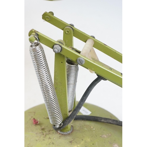 180 - Herbert Terry & Sons Ltd mid 20th C green enamel anglepoise desk lamp, model 90; together with a fur... 