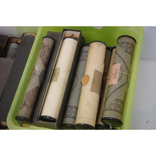 183 - Large collection of vintage piano / pianola music rolls, featuring boxed examples (3 boxes)