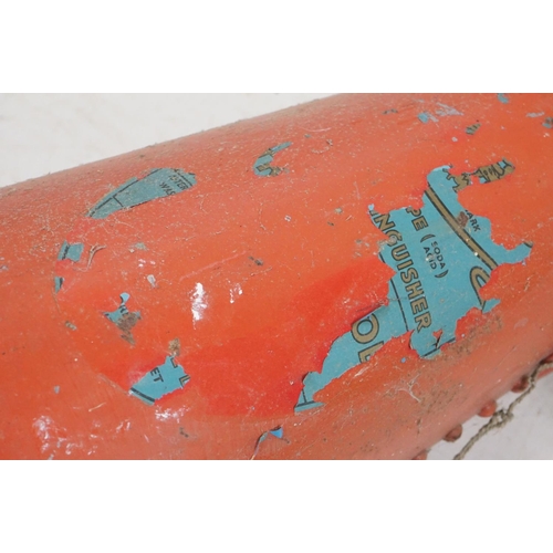 197 - Vintage fire extinguisher of conical form, with rivetted style design, Type AO2, inspected by Minima... 