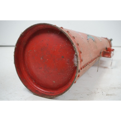 197 - Vintage fire extinguisher of conical form, with rivetted style design, Type AO2, inspected by Minima... 