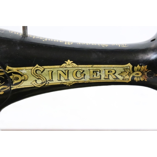 206 - Singer sewing machine, cased together with another sewing machine, cased, with a plaque ' A. W. Spen... 