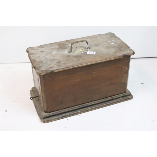 206 - Singer sewing machine, cased together with another sewing machine, cased, with a plaque ' A. W. Spen... 