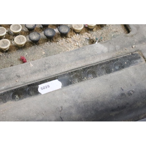 218 - Three typewriters, comprising: a Burroughs, an Olympia, cased and a Remington Rand, cased