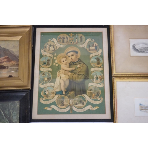 220 - J Richardson, two lake scenes, colour prints, each 8 x 11.5cm, framed as one and a quantity of pictu... 