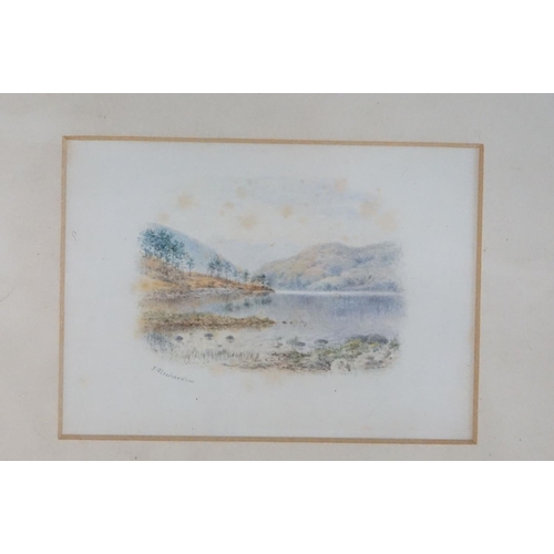 220 - J Richardson, two lake scenes, colour prints, each 8 x 11.5cm, framed as one and a quantity of pictu... 