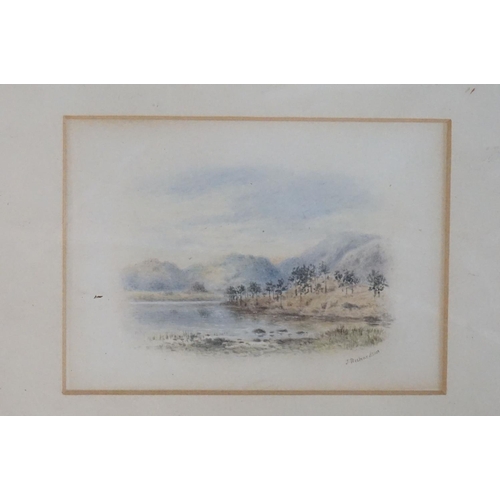 220 - J Richardson, two lake scenes, colour prints, each 8 x 11.5cm, framed as one and a quantity of pictu... 