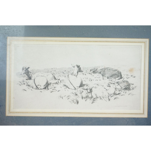 221 - English School, castle with figures and ships in the foreground, watercolour, 10.5 x 17.5cm and R.Hi... 