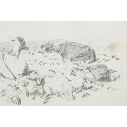 221 - English School, castle with figures and ships in the foreground, watercolour, 10.5 x 17.5cm and R.Hi... 