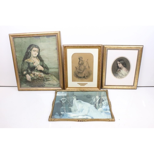 227 - Hermann Winterhalter (1808- 1891), portrait of a girl, aquatint, 27.5 x 23cm, gilt framed, Mrs Wayle... 