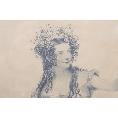 227 - Hermann Winterhalter (1808- 1891), portrait of a girl, aquatint, 27.5 x 23cm, gilt framed, Mrs Wayle... 