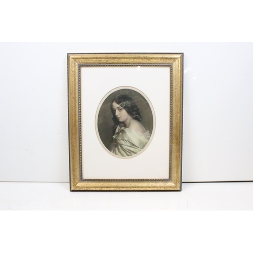 227 - Hermann Winterhalter (1808- 1891), portrait of a girl, aquatint, 27.5 x 23cm, gilt framed, Mrs Wayle... 