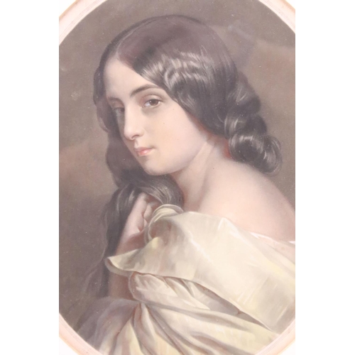227 - Hermann Winterhalter (1808- 1891), portrait of a girl, aquatint, 27.5 x 23cm, gilt framed, Mrs Wayle... 