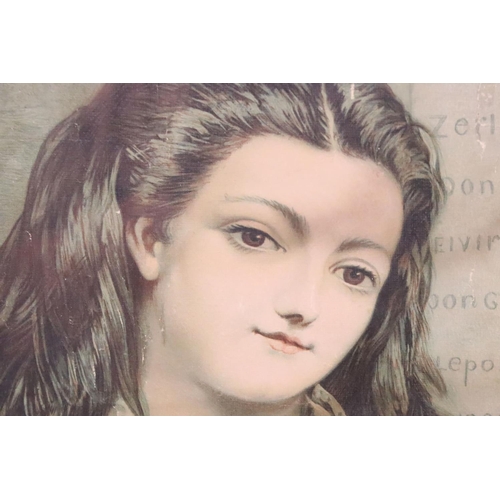 227 - Hermann Winterhalter (1808- 1891), portrait of a girl, aquatint, 27.5 x 23cm, gilt framed, Mrs Wayle... 