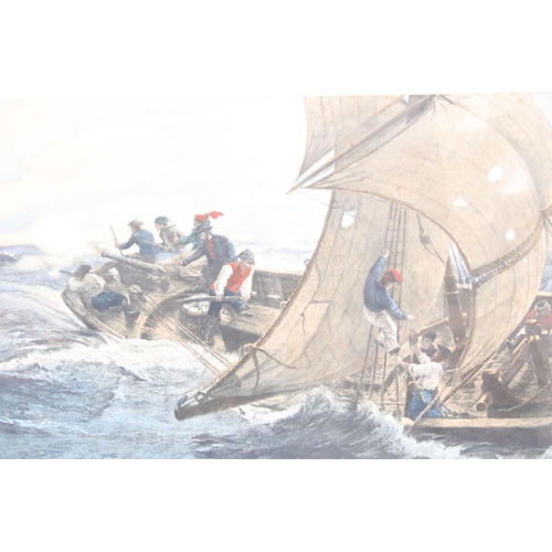 232 - Smuggling scene, hand coloured engraving, 30 x 60cm, framed and glazed and a quantity of pictures an... 