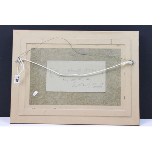 239 - English School, valley landscape, oil on board, indistinctly signed lower right 'J.W. Hol...', 29.5 ... 