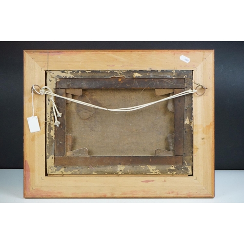 240 - W Graham, riverscape, with a figure in red on a bridge, signed lower right and dated 1886, oil on ca... 