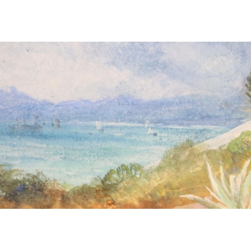 253 - John MacWhirter R.A. (1839 - 1911), Old Fort near Antibes, watercolour, signed ' MacW ' lower right,... 