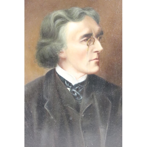 259 - English School, portrait of Sir Henry Irving (christened John Henry Brodribb), oil on panel, 23 x 16... 