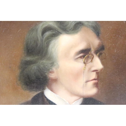 259 - English School, portrait of Sir Henry Irving (christened John Henry Brodribb), oil on panel, 23 x 16... 