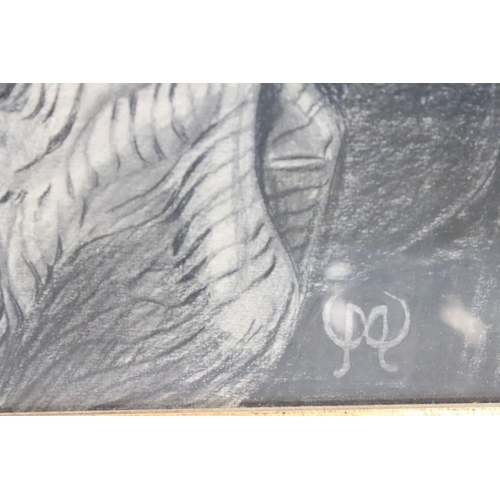 260 - After Thomas Gainsborough, ' Mrs Siddons ', three quarter length portrait of Sarah Siddons, charcoal... 